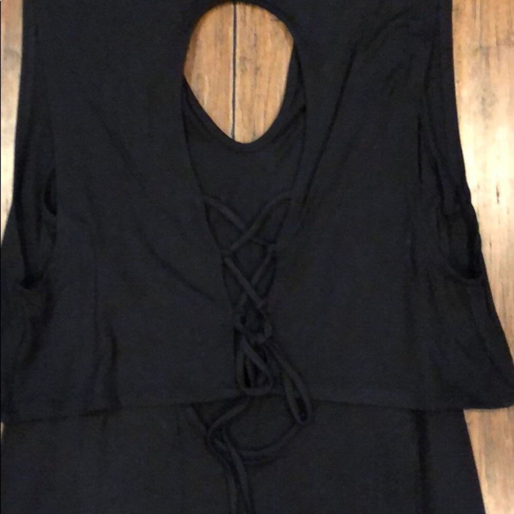 Back Cutout Dress Hooded Black - Picture 5 of 5